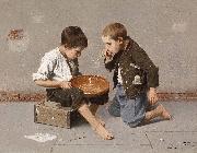 Julio Romero de Torres Seifenblasende Kinder oil painting